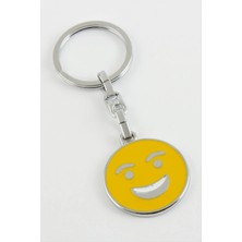 Renklime Gülen Yüz Emoji Metal Anahtarlık