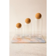 Feyza Design 3’lü Cam Kavanoz Seti, Kahve, Şeker, Bitki Çayı Saklama, Mutfak Düzenleme