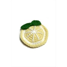 Renklime El Yapımı Limon Işlemeli Örgülü Çıtçıtlı Toka