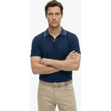 Fabrika Jakarlı Lacivert Erkek Polo T-Shirt Serıus Nb
