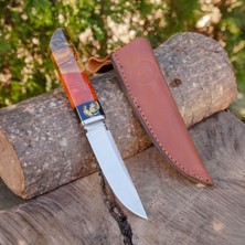 Köse Mehmet Koleksiyonluk ve Hediyelik Bıçak - N690 Çelik- Epoksi  Sap - Ayı Desenli