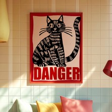 Ninastore Retro Siyah Kedi Posteri: Komik Hayvan Baskısı/ Y2K Yurt Dekorasyonu (Dijital Indirme)