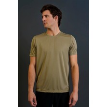 Maraton Regular Erkek Bisiklet Yaka  Açık Haki- T-Shirt