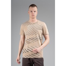 Maraton Regular Erkek Bisiklet Yaka  Açık Vizon T-Shirt