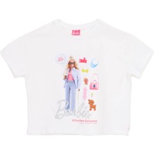 Barbie Baskılı Ekru Kız Çocuk T-Shirt BRB6SG-TST6433