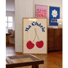 Ninastore Retro Cherry 'ma Chérie' Posteri: 70'ler Tarzı Eğlenceli Duvar Sanatı (Dijital Indirme)