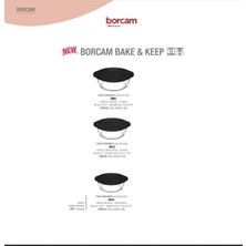 Feyza Design Şık Siyah Borcam Fırın Tenceresi ve Saklama Kapları 3'lü Set