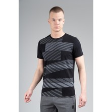 Maraton Regular Erkek Bisiklet Yaka  Siyah T-shirt