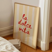 Ninastore La Dolce Vita Dijital Baskı/ Trendi Kırmızı Italyan Yaz Duvar Sanatı/ Sahil Estetiği Poster/ Plaj Te