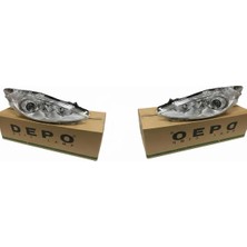 Depo Ford Fiesta 2008-2012- Mercekli Ön Far Takımı (Sağ Sol Set)