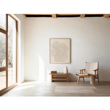 Ninastore Nötr Soyut Yaprak Çizgi Sanatı Baskısı: Minimalist Bej Boho Dekor (Dijital Indirme)