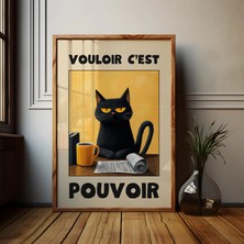 Ninastore Le Chat Noir Posteri: Fransız Kara Kedi Sanat Baskısı