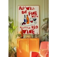 Ninastore Kırmızı Şarap 70'ler Retro Sanat Baskısı: Psychedelic Mutfak Dekorasyonu (Dijital Indirme)