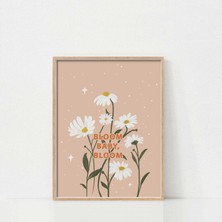 Ninastore Boho Çiçekli Çocuk Odası Dekorasyonu / Ilham Verici Alıntı Sanatı / Papatya Çiçeği Baskısı / Küçük K