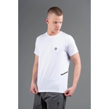 Maraton Regular Erkek Bisiklet Yaka  Beyaz T-Shirt