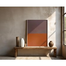 Ninastore Soluk Leylak ve Yanık Turuncu Minimalist Soyut Duvar Sanatı | Çerçeveli Poster