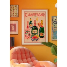 Ninastore Şampanya Posteri: Retro Bar Arabası Mutfak Baskısı