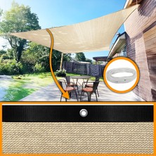 Morilu %95 Gölgeleme - Premimum Siyah Şeritli - Krem Gölgelik File - Halatlı Montaja Hazır - Tüm Ölçülerde