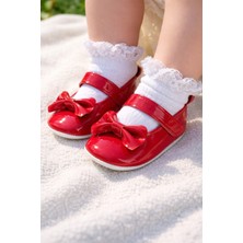 Kiçi Parlak Rugan Deri Babet Rahat Taban Ilk Adım Ayakkabısı