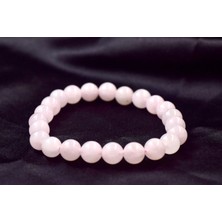 Doğaltaş Pembe Kuvars Taşı Bileklik (Aşk Taşı) 8mm