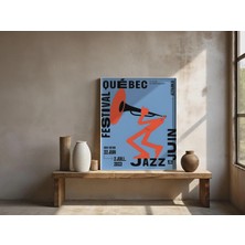 Ninastore Çerçeveli Poster: Québec Caz Festivali / Vintage Müzik Duvar Sanatı