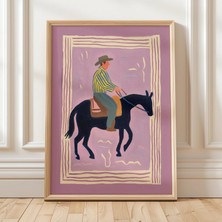 Ninastore Kovboy Atı Sanatı / Batı Tarzı Binici Sanatı / Batı Tarzı Duvar Sanatı / At Binicisi Sanatı / Batı T