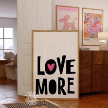 Ninastore Aşk Temalı Duvar Sanatı Baskısı/ Pembe Kalp Daha Çok Sev Posteri/ Retro 70'ler Baskısı/ Trend Duvar