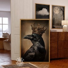 Ninastore Kuzgun Duvar Sanatı Baskısı / Gotik Cadılar Bayramı Dekorasyonu / Karanlık Akademik Estetik / Viktor