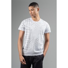Maraton Regular Erkek Bisiklet Yaka  Beyaz T-shirt