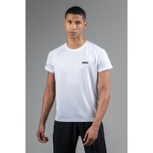 Maraton Regular Erkek Bisiklet Yaka  Beyaz T-shirt