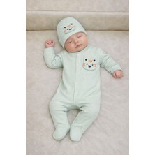 Balgüneş %100 Pamuk Unisex Şapkalı Bebek Tulum