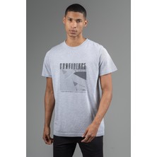 Maraton Regular Erkek Bisiklet Yaka  Beyaz T-Shirt