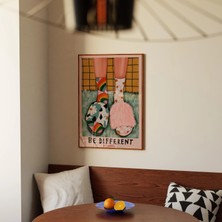 Ninastore Farklı Ol Duvar Sanatı: Renkli Çorap Posteri/ Öz Sevgi Sözü Baskısı/ Eğlenceli Modern Ev Dekorasyonu