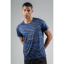 Maraton Regular Erkek Bisiklet Yaka  Saks T-Shirt