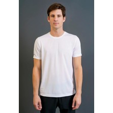 Maraton Regular Erkek Bisiklet Yaka  Beyaz T-Shirt