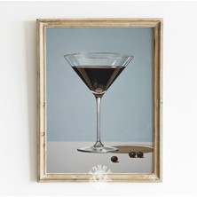 Ninastore Espresso Martini Baskısı/ Şık Bar Arabası Sanat Baskısı/ Apartman Estetiği/ Retro Kokteyl Tablosu/ T