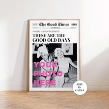Ninastore Özel Gazete Baskısı Eski Güzel Günler/ Oda Arkadaşları Kişiselleştirilmiş Poster/ Trend Üniversite Y