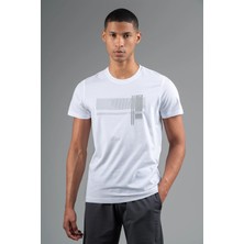 Maraton Regular Erkek Bisiklet Yaka  Beyaz T-Shirt