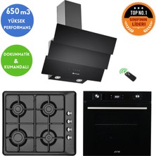 Eminçelik ve Afm Tech Markalı / Olıo Siyah Ankastre Set (31 222 Emaye + FM7700+CH 1455 Rc B60)