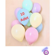 Atom 10 Adet 12 Inç Pastel Makaron Balon | Karışık Renkli Lateks Balon Parti & Doğum Günü Süsleme