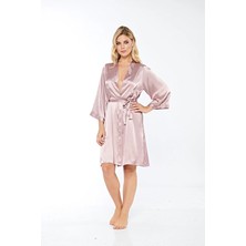 Liyuza Vizon Ipek Saten Sabahlık - 14006