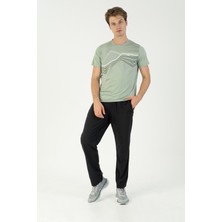 Maraton Regular Erkek Bisiklet Yaka  Açık Yeşil- T-Shirt