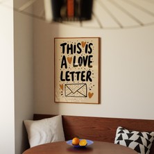 Ninastore Bu Bir Aşk Mektubu Posteri: Tipografi Baskı/ Romantik Kalp Duvar Sanatı/ Nötr Bej Dekor