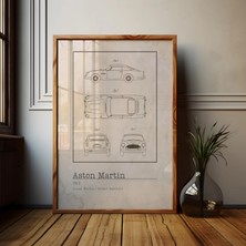 Ninastore Aston Martin Db5 Patent Sanat Baskısı/klasik Otomobil Posteri
