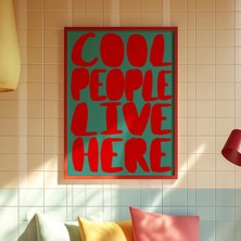 Ninastore "insanlar Burada Yaşıyor" Baskısı/ Kitsch Kırmızı Tipografi/ 70'ler Retro Poster (Dijital Indirme)