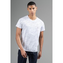 Maraton Regular Erkek Bisiklet Yaka  Ekru T-Shirt