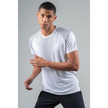 Maraton Regular Erkek Bisiklet Yaka  Beyaz T-shirt