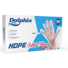 Dolphin Hdpe Tek Kullanımlık Şeffaf Eldiven 200 Adet