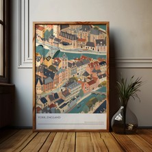 Ninastore York Ingiltere Şehir Manzarası Sanat Baskısı: Ingiliz Mirası Seyahat Posteri