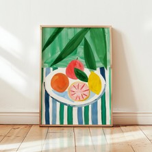 Ninastore Matisse Tarzı Meyve Kasesi Sanat Baskısı: Renkli Mutfak Dekorasyonu (Anında Indirme)